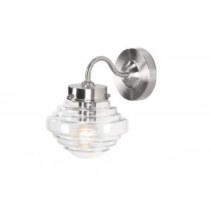 York-Cambridge rvs wandlamp - helder glas