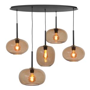 5-lichts ovale hanglamp Bellini - beige