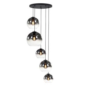 Hanglamp glas smoke/helder
