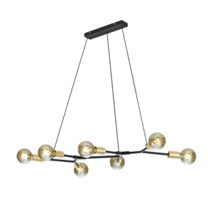 Zwart bronzen hanglamp Cross